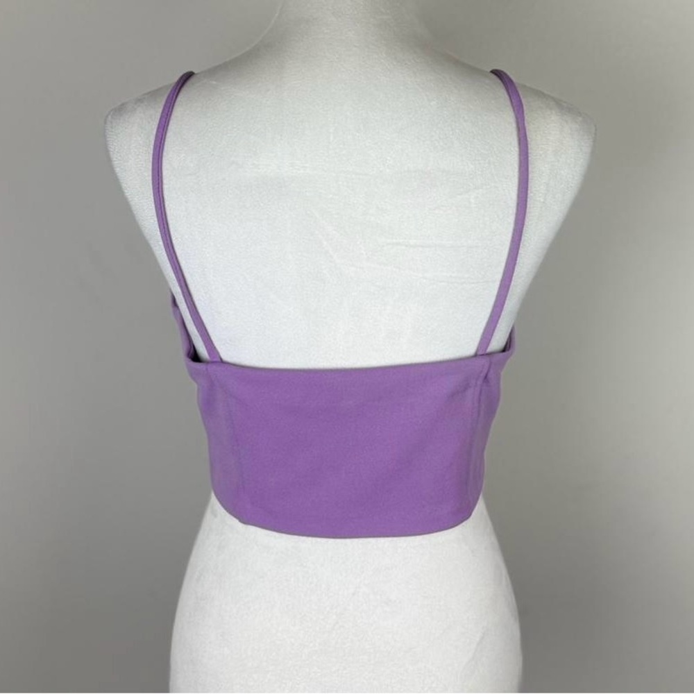 NWOT ZARA Lilac Crop Top Bustier Style Spaghetti Strap Size L - Picture 4 of 7